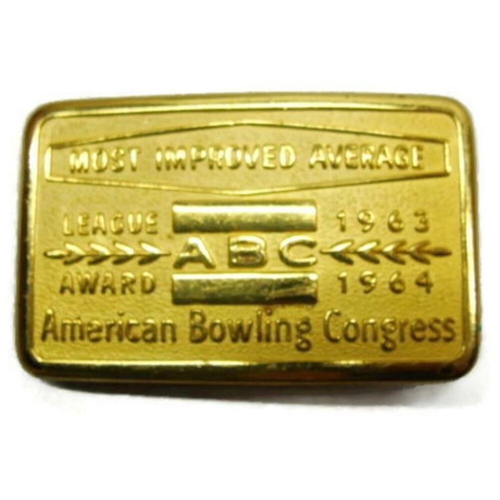 1963-64 Most Improved Average League Award American Bowling Congress Belt Buckle